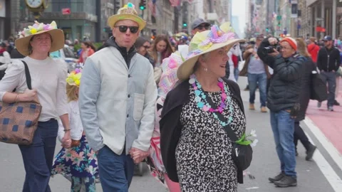 New York City Easter Parade and Bonnet Festival 2024 is opens on Fifth Avenue Video stock 282424171
