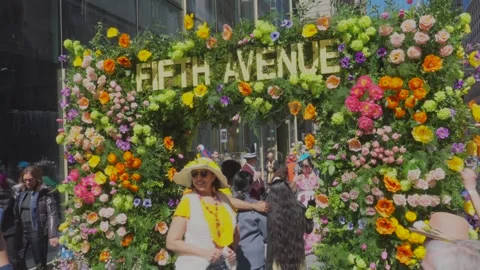 New York City Easter Parade and Bonnet Festival 2024 is opens on Fifth Avenue Video stock 282425481