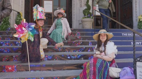 New York City Easter Parade and Bonnet Festival 2024 is opens on Fifth Avenue Video stock 282425860