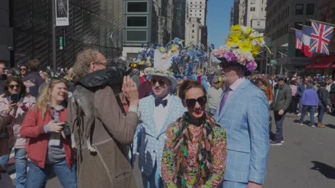 New York City Easter Parade and Bonnet Festival 2024 is opens on Fifth Avenue Video stock 282426787