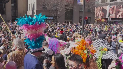 New York City Easter Parade and Bonnet Festival 2024 is opens on Fifth Avenue Video stock 282427928