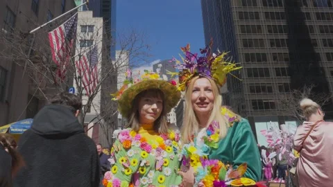 New York City Easter Parade and Bonnet Festival 2024 is opens on Fifth Avenue Video stock 282429016
