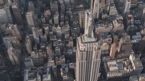 New York City, Empire State Building Aerial Shot Stock Footage