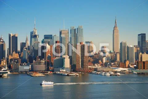 New york city with empire state building Stock Photos
