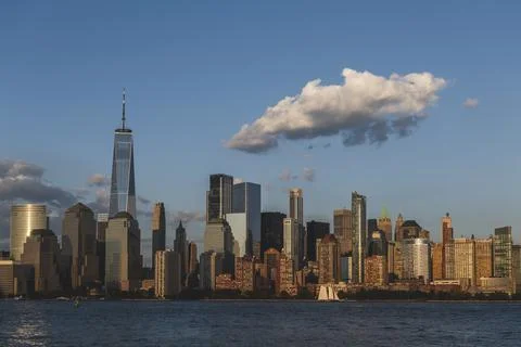 New York City in the evening, with solo cloud, New York City, USA Stock Photos