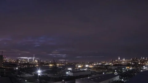 New York City Evening Timelapse Shot from Rooftop in Brooklynn, New York Stock Footage