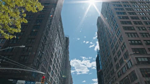 New York City Intersection, Red Light, Tilt Down Video stock 154144258