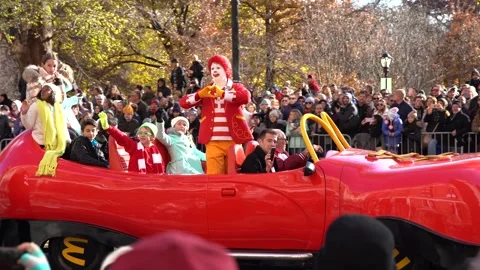 New York City Macy's Day Parade 2019 - Big Red Shoe Car Stock Footage 135851753