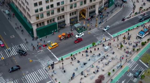 New York City Madison Square Traffic Miniature Effect Timelapse 2b Stock Footage
