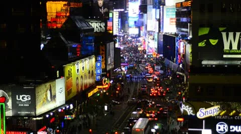 New York City, Manhattan, Broadway towards Times Square Stock Footage