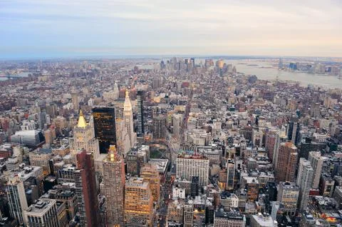 New york city manhattan downtown skyline Stock Photos