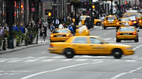 New York City, Manhattan, Fifth Avenue at Rush Hour Stock Footage
