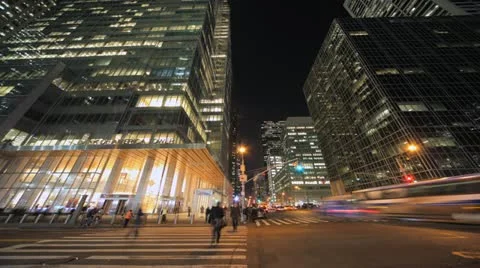 New York City Manhattan midtown time lapse crowd walking fast timelapse Stock Footage
