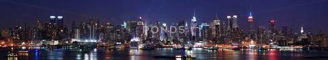 New york city manhattan skyline panorama Stock Photos