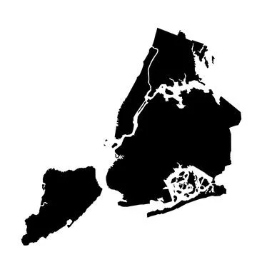 New York city map vector silhouette illustration Ilustración de archivo