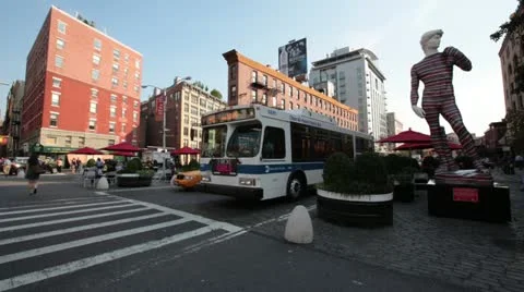 New York City-Meat Packing District Michaelangelo Stock Footage