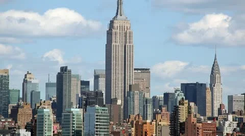 New York City midtown empire state building skyline Stock Footage