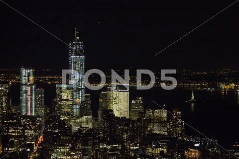 New York City at Night Stock Photos