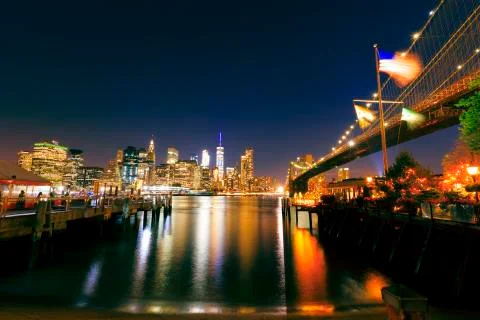 New York City at night. Stock Photos