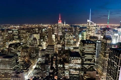 New York city at night Stock Photos