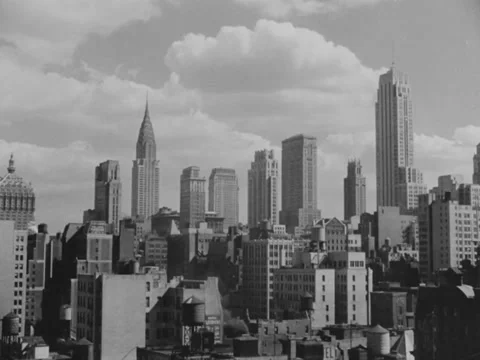 New York City, NY - 1930s: New York City skyline Stock Footage