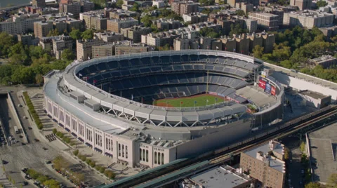 New York City, NY - October 26, 2012: Aerial shot of Yankee Stadium, New York Stock Footage