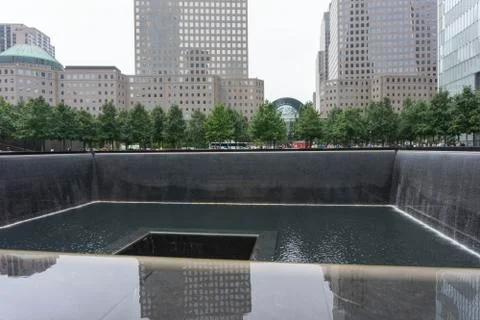 New York City, NY September 12 2018: National September 11 memorial in NYC Stock Photos