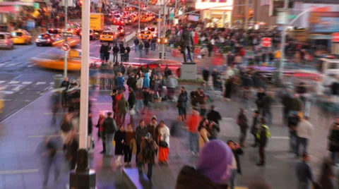 New York City, NY, USA - November 25, 2010: Busy streets of New York City, Stock Footage