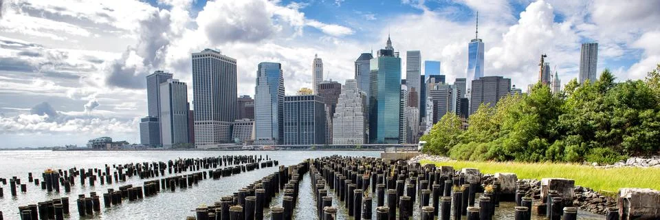 New York City NYC Manhattan skyline panorama view Stock Photos