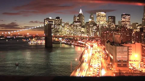 New York City overexposed time lapse Stock Footage