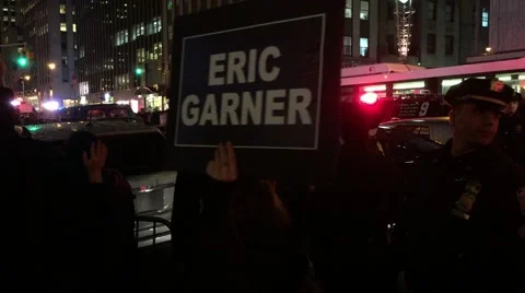 NEW YORK CITY: Protestors react after Grand Jury in Eric Garner case Stock Footage 68501646