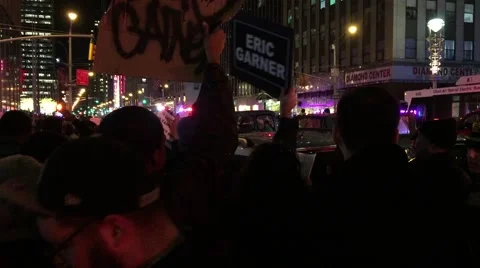 NEW YORK CITY: Protestors react after Grand Jury in Eric Garner case Stock Footage 68501648