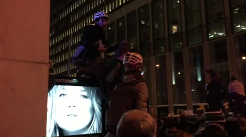 NEW YORK CITY: Protestors react after Grand Jury in Eric Garner case Stock Footage 68501696