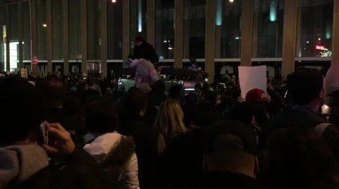 NEW YORK CITY: Protestors react after Grand Jury in Eric Garner case Stock Footage 68501703