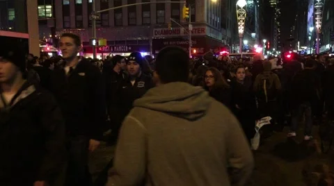 NEW YORK CITY: Protestors react after Grand Jury in Eric Garner case Stock Footage 68501710