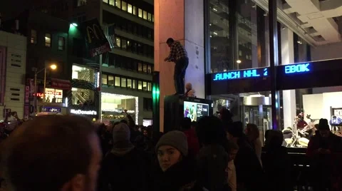 NEW YORK CITY: Protestors react after Grand Jury in Eric Garner case Stock Footage 68501719