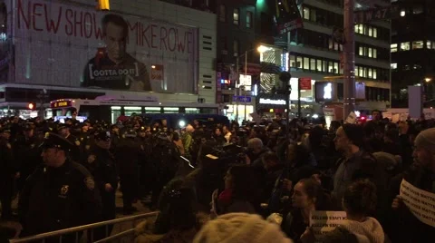 NEW YORK CITY: Protestors react after Grand Jury in Eric Garner case Stock Footage 68501724
