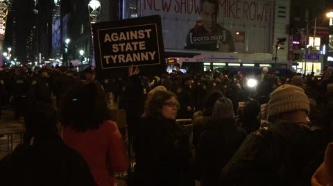 NEW YORK CITY: Protestors react after Grand Jury in Eric Garner case Stock Footage 68501730