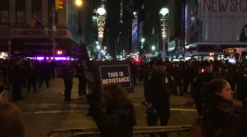 NEW YORK CITY: Protestors react after Grand Jury in Eric Garner case Stock Footage 68501758