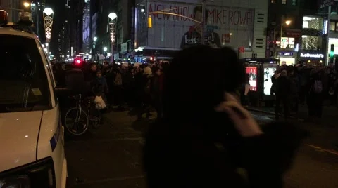NEW YORK CITY: Protestors react after Grand Jury in Eric Garner case Stock Footage 68501769