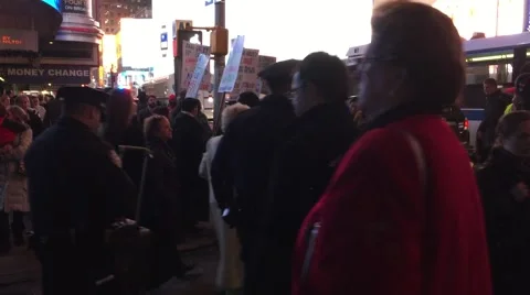 NEW YORK CITY: Protestors react after Grand Jury in Eric Garner case Stock Footage 68501772