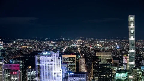 New York City Rooftops Facing Uptown Manhattan Stock Footage 83521404