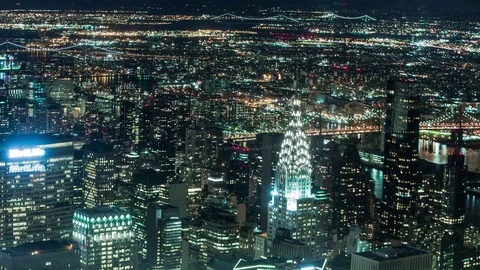 New York City Rooftops Facing East Manhattan Stock Footage 83522425