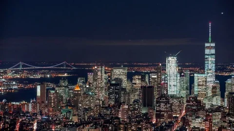 New York City Rooftops Facing Downtown Manhattan Stock Footage 83524783