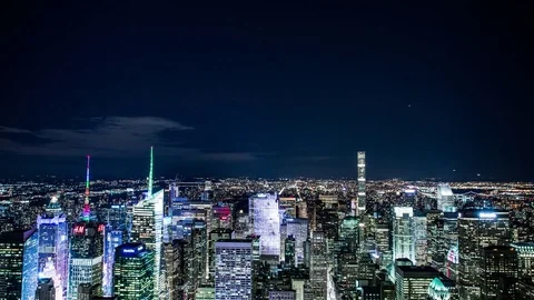 New York City Rooftops Facing Uptown Manhattan Stock Footage 83524856
