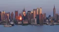 New York City Skyline Approaching Sunset 3 HD Footage