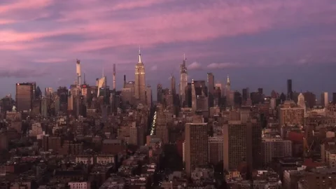 New York City Skyline Evening Timelapse Stock Footage