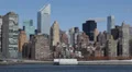 New York City Skyline Manhattan Panorama Skyscrapers East River Sunny Citigroup HD Footage