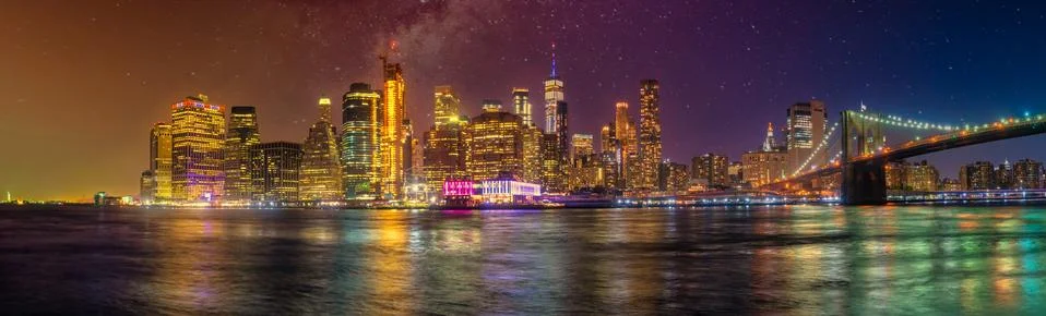 New york city skyline panorama manhattan travel destination manhatten Stock Photos
