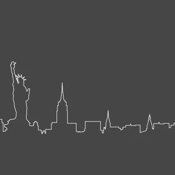 New York City skyline - sketch of NYC cityscape Stock Illustration